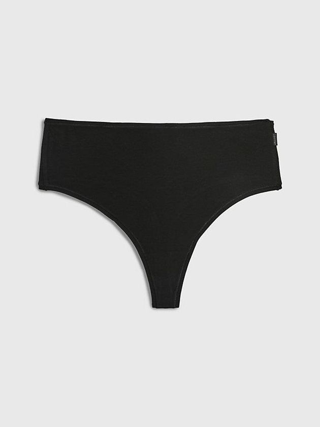 Calvin Klein USA High Waisted - Flex Fit Womens Thong Black 6870453-GE